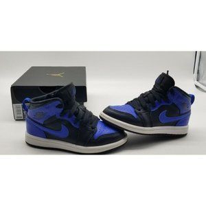 Nike Air Jordan 1 Mid Hyper Royal 2020 Kids Blue Black Size 12C (3Y) 640734-077
